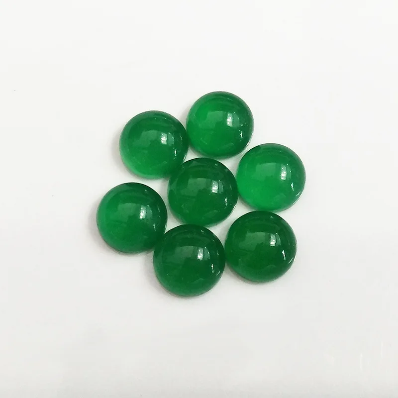 

Wholesale factory price Round Cabochon Jade Green natural Agate for DIY Jewelry