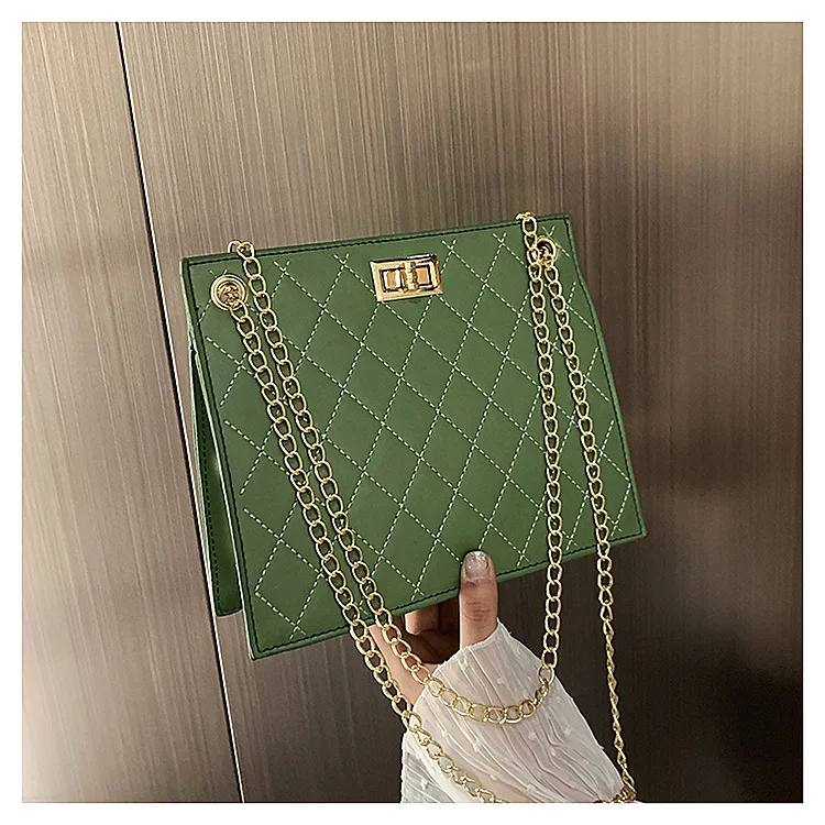 

New Arrived Cute Chain Casual Ladies Woman PU Leather Handbag Shoulder Bags