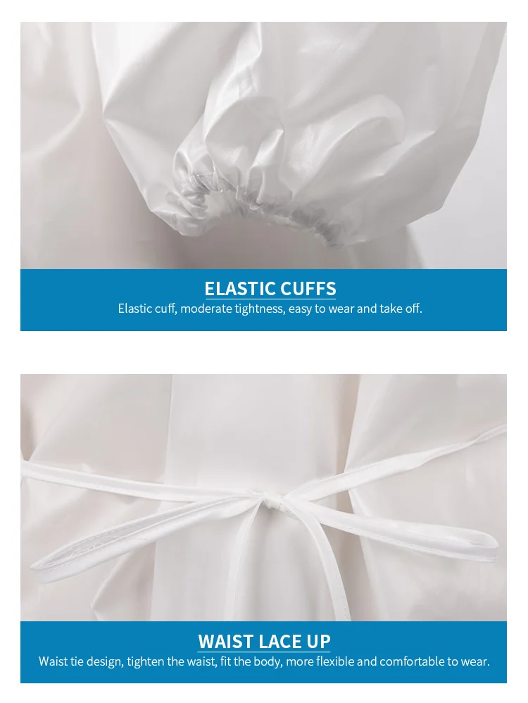 Factory Direct Sales Disposable Body Suits Clothing Isolation Apron Disposable Civil White/Blue Isolation Gowns