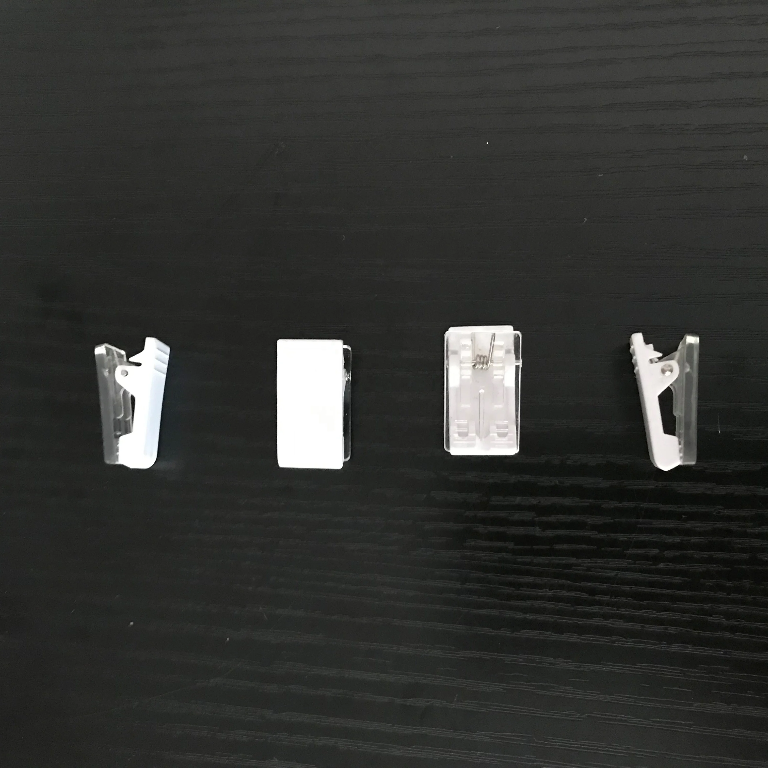 
manufacture cheap wholesale office white plastic clip with adhesive for ID card 