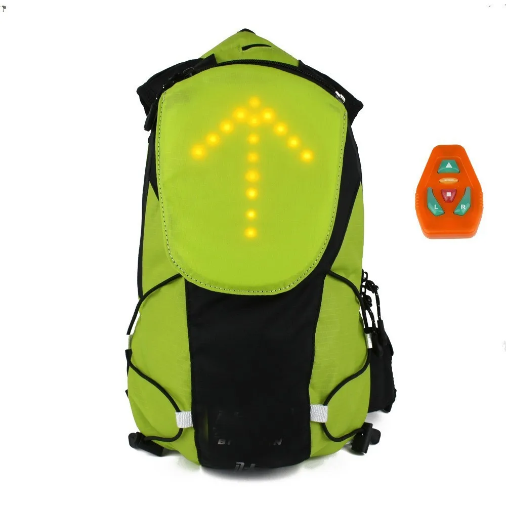 

Bicycle Vest Night Hiking Cycling LED Signal Light Indicator Reflective Bike Backpack cycling backpack Bike backpack, Green/orange