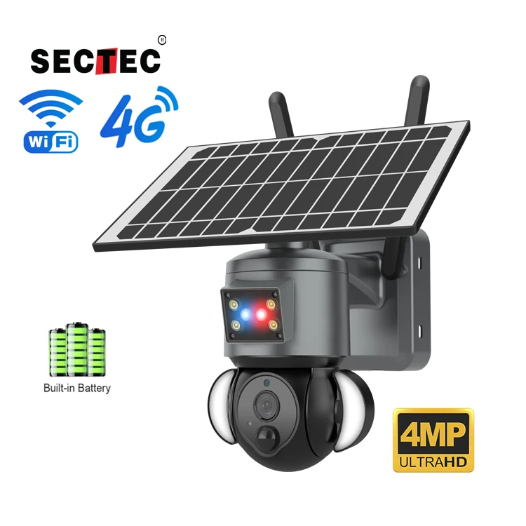 

2023 Trend Hot Sale Home Outdoor Network Camera 4MP Security System Wireless WIIFI 4G Solar Surveillance Camera