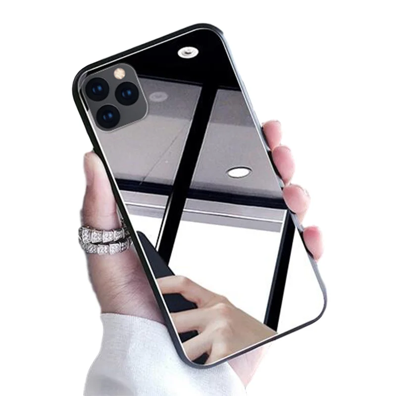 

Clear Case for iPhone 12 Case Xibi Glass Sublimation Phone Cover for iPhone 11 7/8/X/XS with Makeup Mirror Cases, As pictures & accept customized