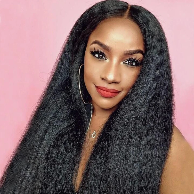 Afro Wig Female Fluffy Medium Parted Long Hair High Temperature Silk Mechanism Head Set Synthetic Wig