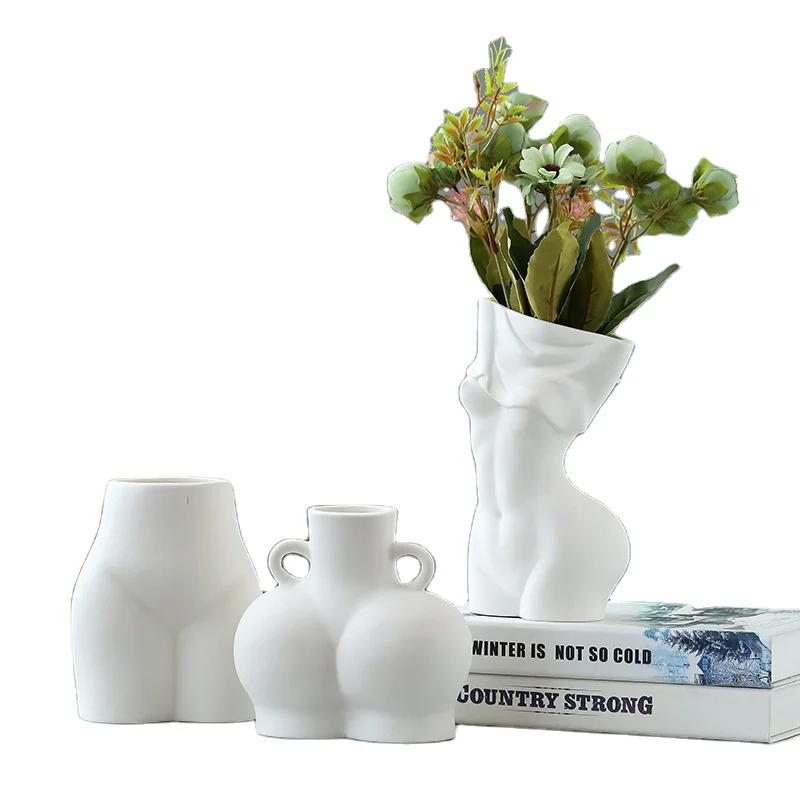 

Nordic Butt Decoration Vases Decor Ornament Modern Pottery White Chinaceramicvase Ceramic Flower Vase Home Decorative