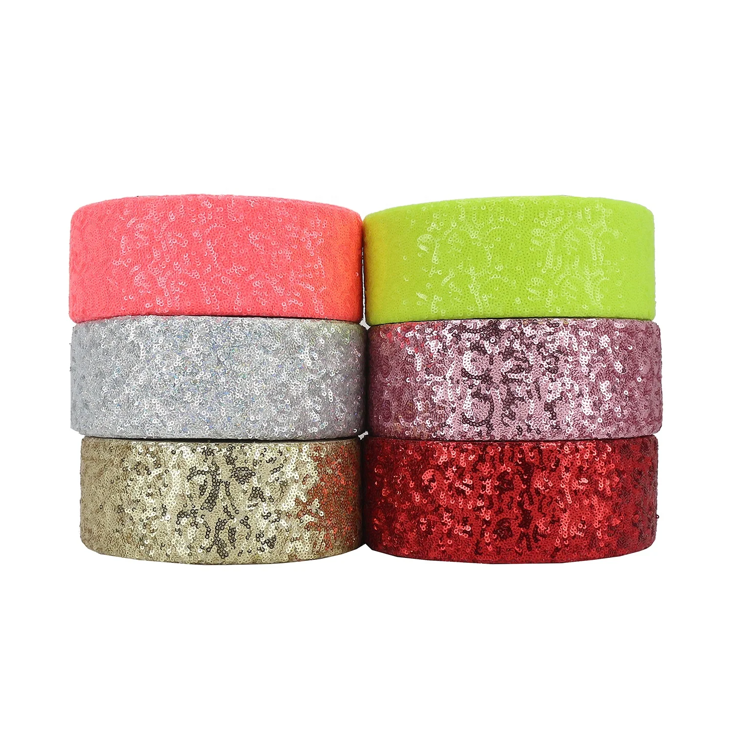 

Midi Ribbons Bling Glitter Scattered Sequins Rose Sewing Sequin Fabric Ribbon For Hair Bows Dress Decoration