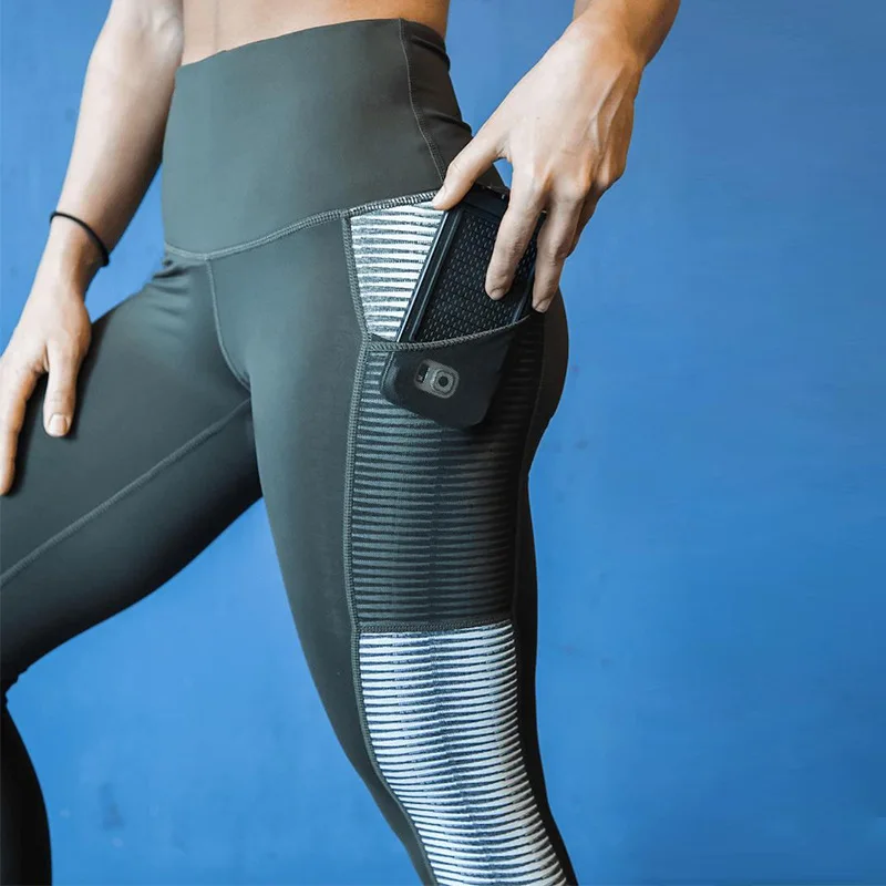 

Custom High Waisted Workout Fitness Women Yoga Leggings Gym Yoga Pants with Pocket Quick Drying Sport Sportswear Adults, Customized colors