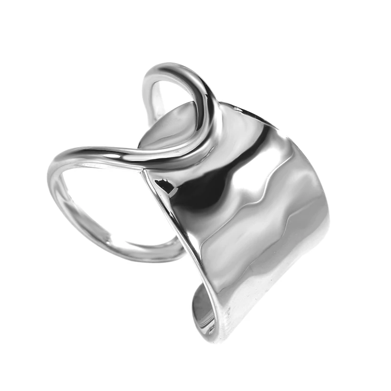 

Fukarni 4.3 Gram Minimalist 925 Sterling Silver Asymmetry Adjustable Finger Ring TR537