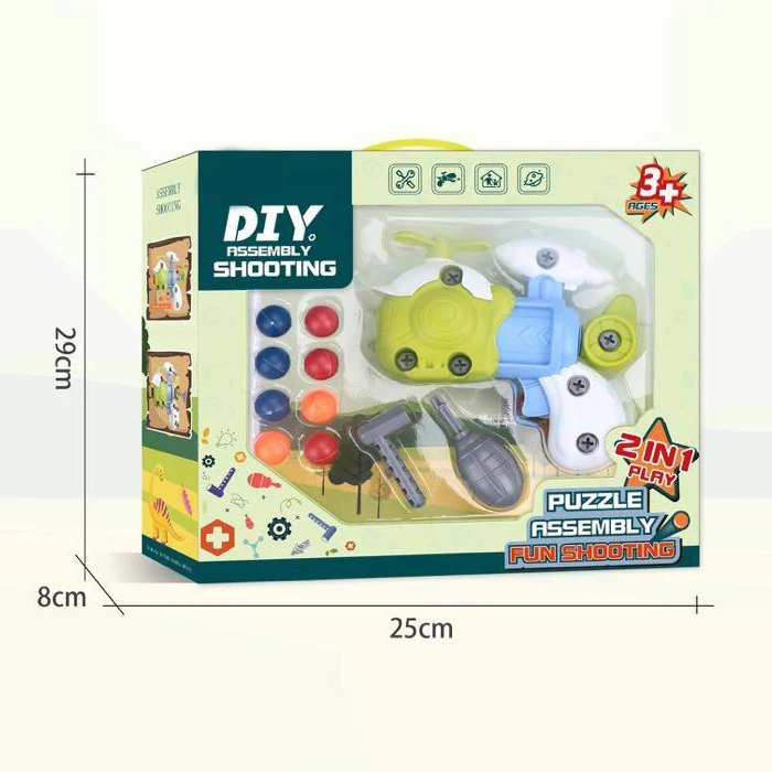 New Arrivals Montessori Diy Blocks Disassembly Gun Toy For Improve Kid