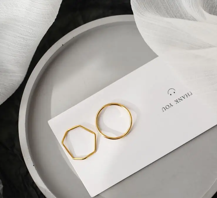 

Fashion Simple 18K Gold Plated Irregular Finger Rings Set Geometric Rings For Women Party