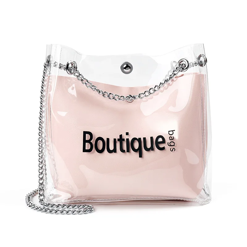 

2019 New Arrival Fashion Waterproof PVC Shoulder Bag Women Summer Beach Handbag Jelly Transparent Crossbody Bag