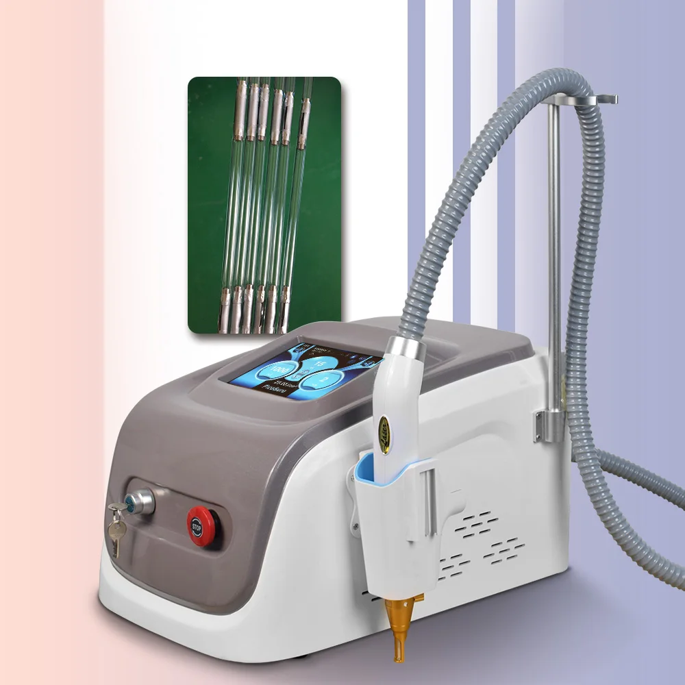 

New Portable Best price ND YAG laser Q switch laser ND YAG picosecond laser tattoo removal machine, White