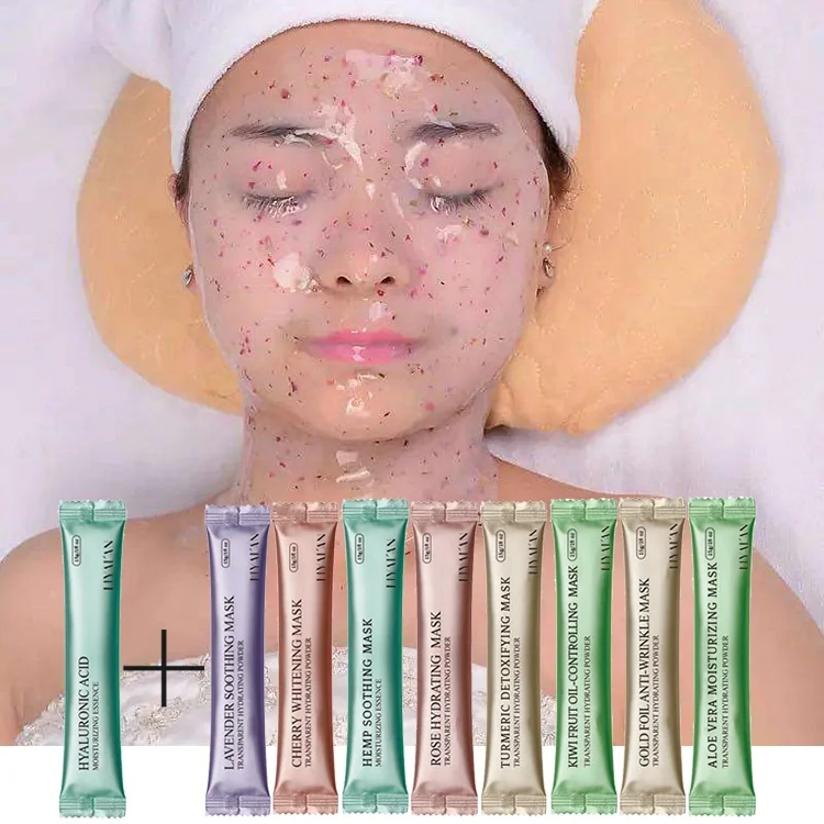 

Korean diy spa organic collagen rose hyaluronic acid soft mask powder face mask jelly sheet rubber facial mask, 9 colors