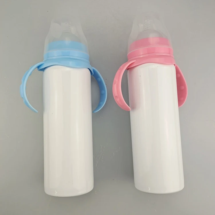 

Amazon Hot-selling 8oz Double Wall Stainless Steel Vacuum Insulated Straight Sublimation Sippy Cup with Double Handles, Blue/pink