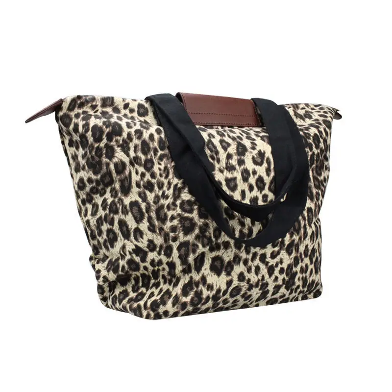 

Leopard canvas handbag fashion Women Weekend Travel Shoulder Bag Casual Tote Bag for Ladies
