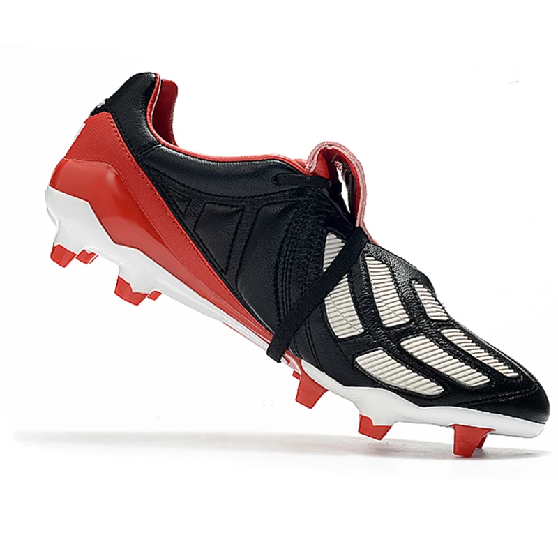 

Classic Style Men's Classic Football Boots Low Ankle Lace Up Football Shoes Soccer Shoes Predator Mania FG-BLACK RED