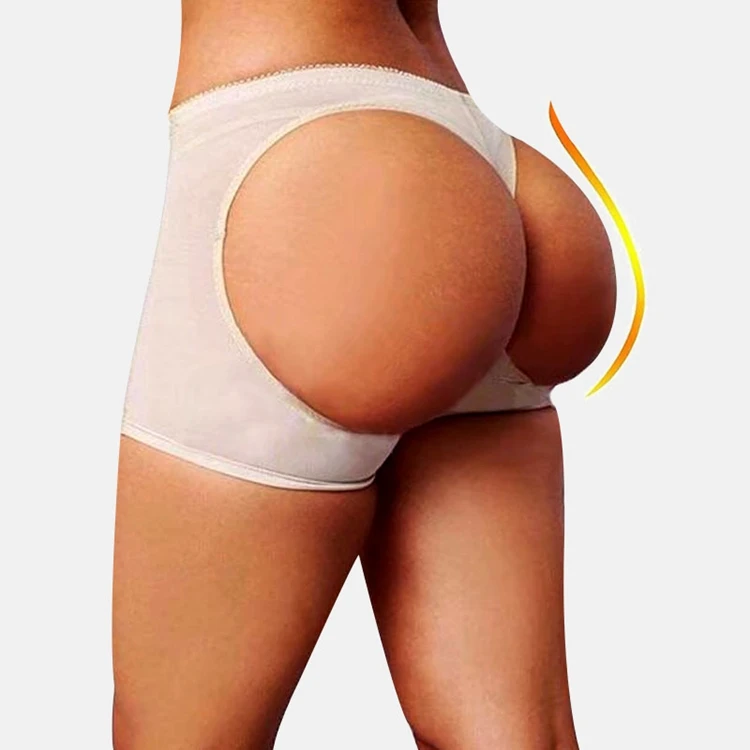 

Women Butt Lifter Buttocks lifter shapewear butt enhancer Seamless Open Back Hole Panty Butt Lifter Hip Shaper Panties, Black, nude(skin color)