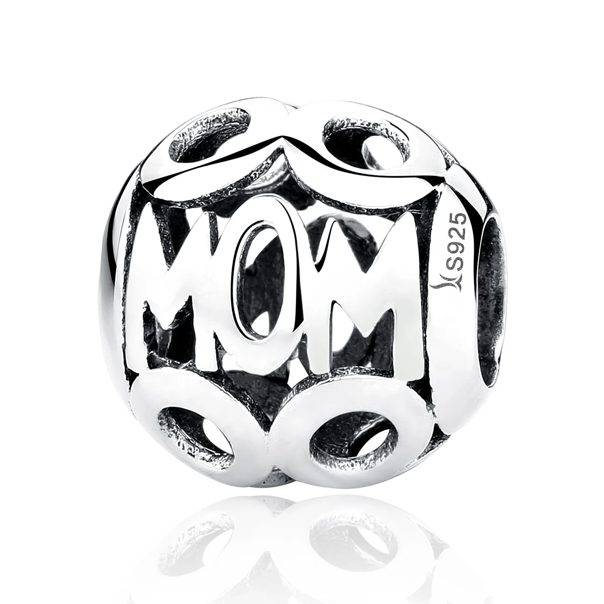 

BAMOER Christmas Gift 100% 925 Sterling Silver MOM Pendant Charms for Mother Fit Women Bracelets & Necklace Fine Jewelry SCC060