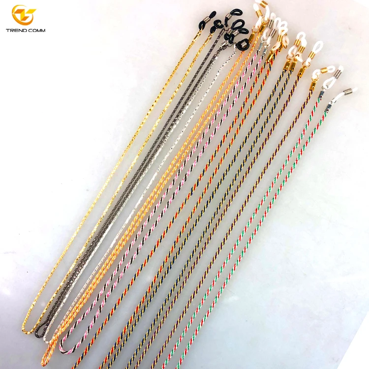 

Removable Colorful Eyewear Holder Strap Metal Chain Acetate Lanyard For Kid Sunglasses