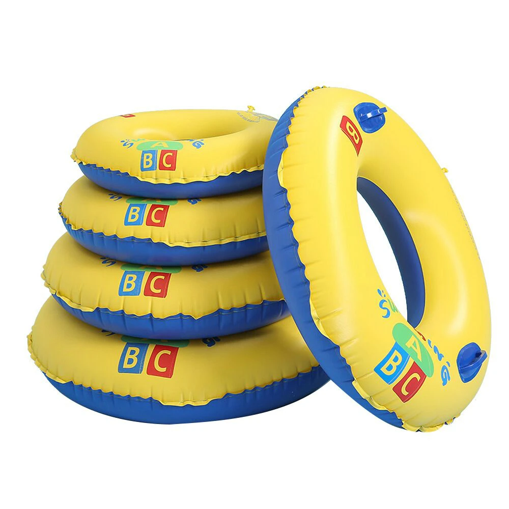 
Yellow Inflatable Swim Rings Plastic Swimming Float Ring 