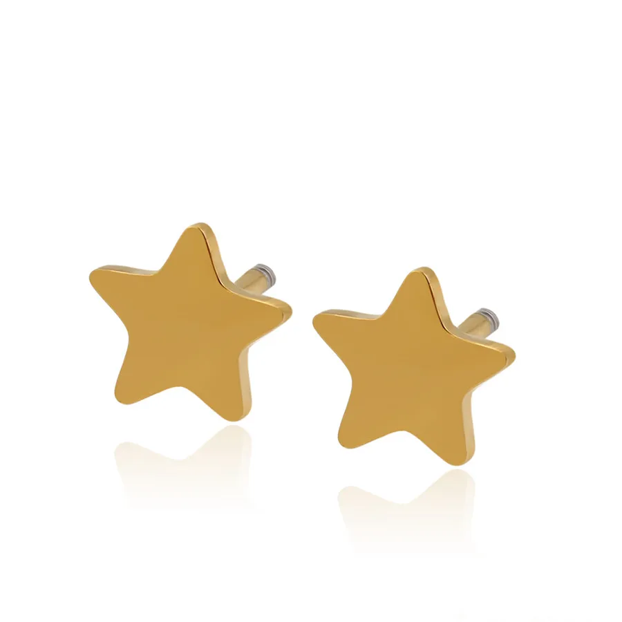 

A00697426 xuping jewelry Wholesale cheap simple fashion stainless steel star 14K gold plated earrings