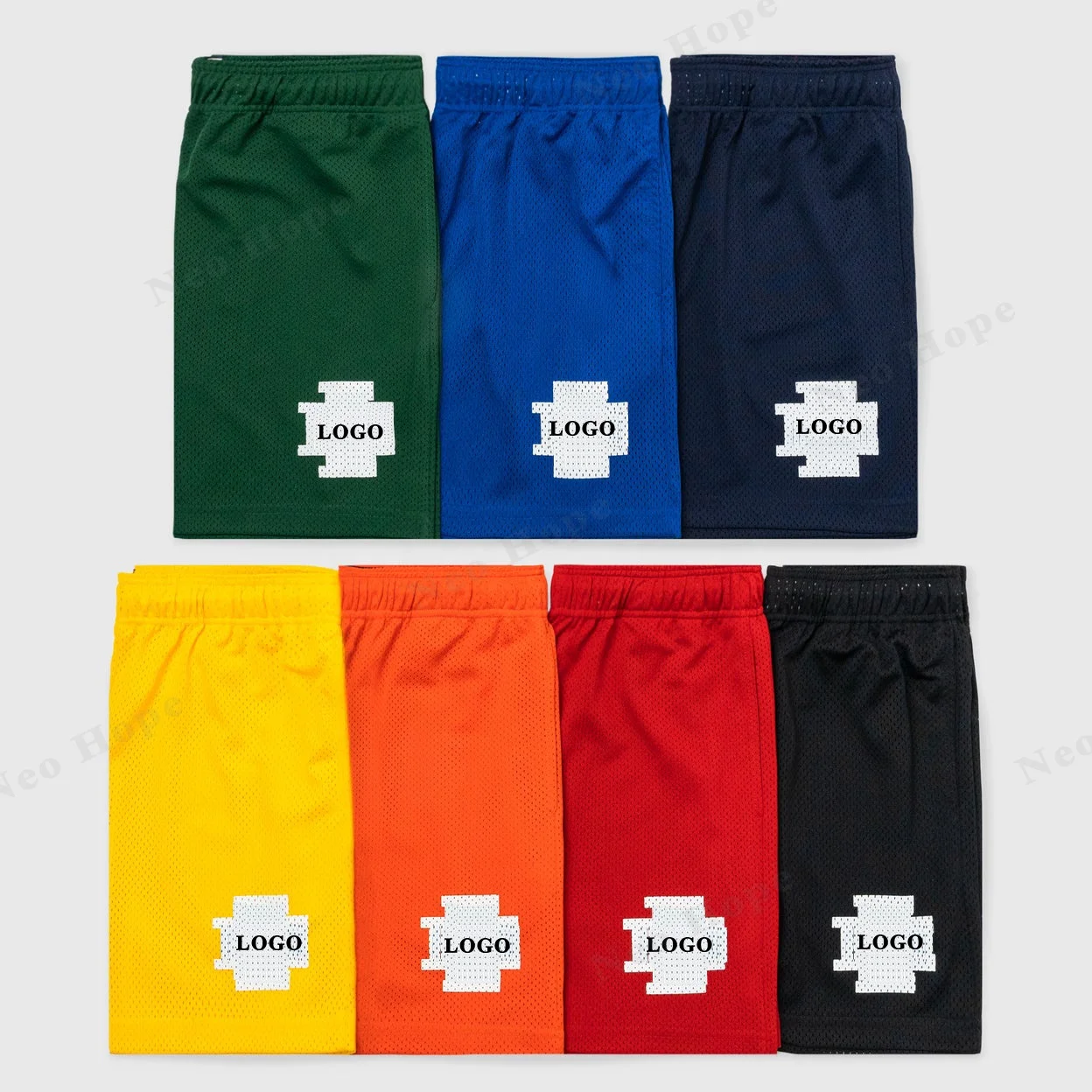 

Custom High Quality Screen Print Men's Basic Mesh Shorts Summer EE Polyester Running Vintage Elastic Waist Sweat Mesh Shorts