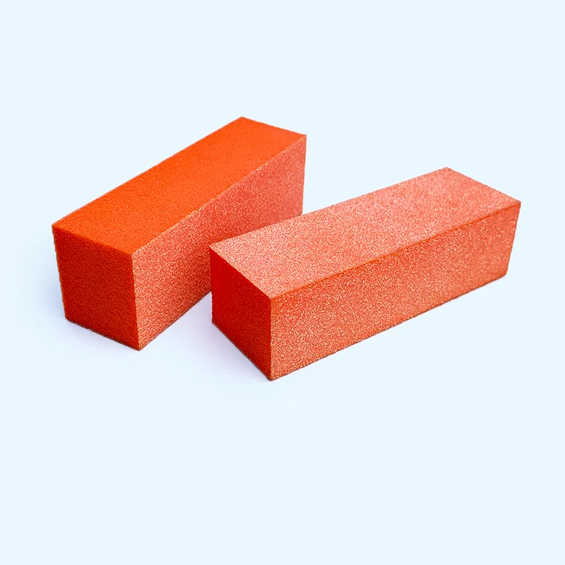 

500Pcs/case Professional Nail Tools 3 Ways Nail Buffer Block, Orange: orange foam+white grit;purple:purple foam+black grit