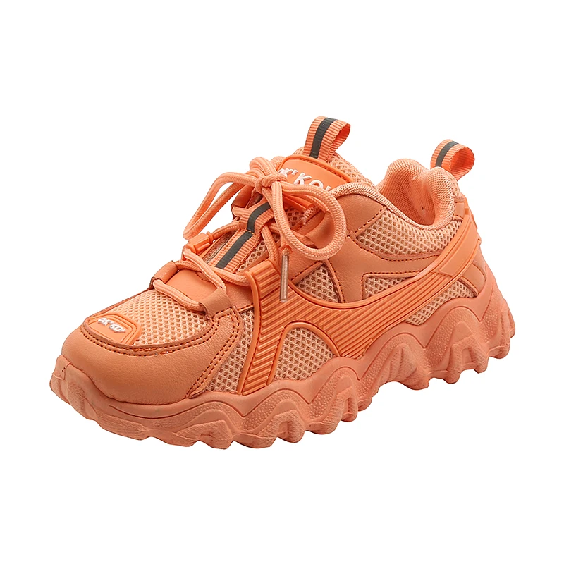 

Autumn new fashion children's breathable non-slip mesh shoes sneakers, Green/orange/pink
