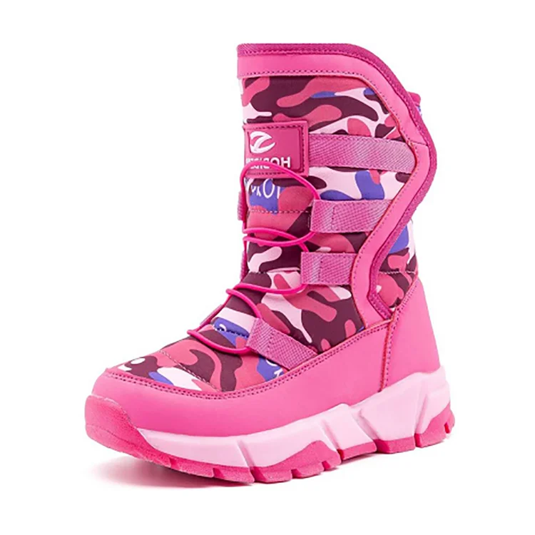 

Wholesale Fashionable Pink Kids Rubber Sole Winter Snow Boot For Girls, Blue/black/grey/rose red