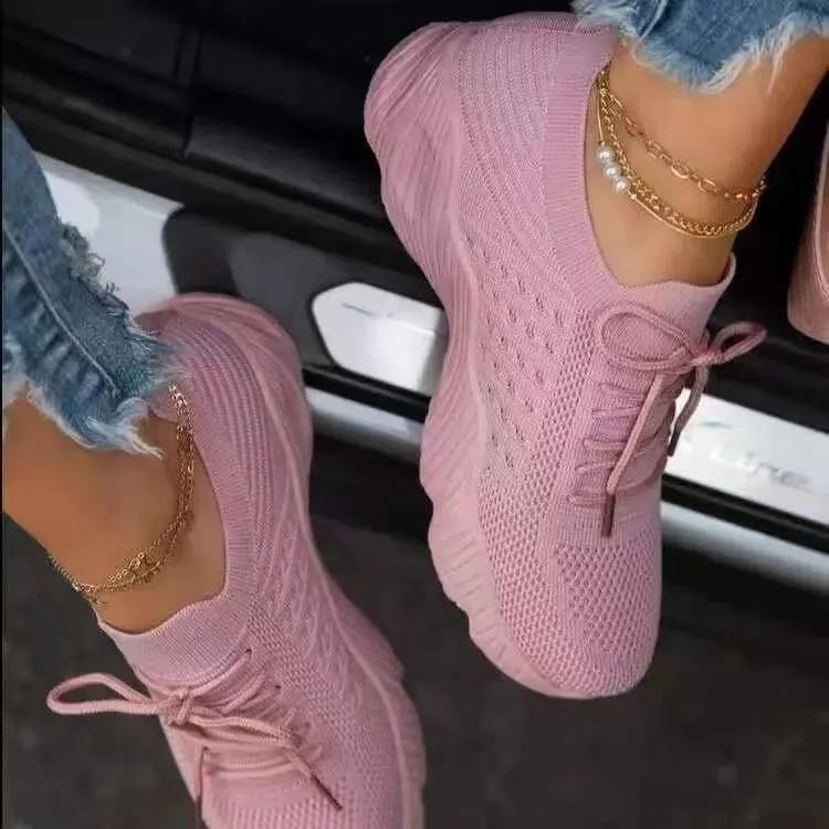 

2021 Best Selling autumn white fashion socks sneakers Leisure low walking Thick bottom shoes for women