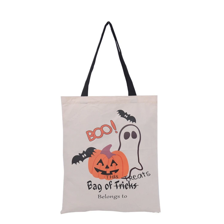 

Halloween Canvas Tote Bags Trick Or Treat Pumpkin Halloween Bags Halloween Tote Bags Wholesale, 6 colors