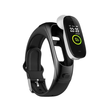 2 In 1 Headset Earphone Bluetooth Fitness Bracelet Hands Free Smart ...