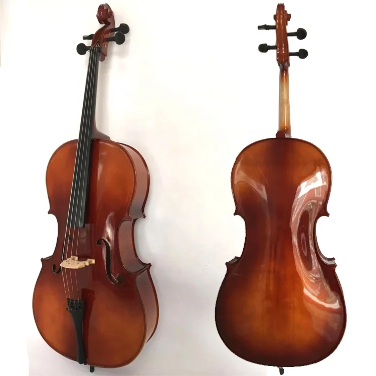 

Handmade Solid Wood Cello Antique Glossy Popularization Cello 4/4-1/8