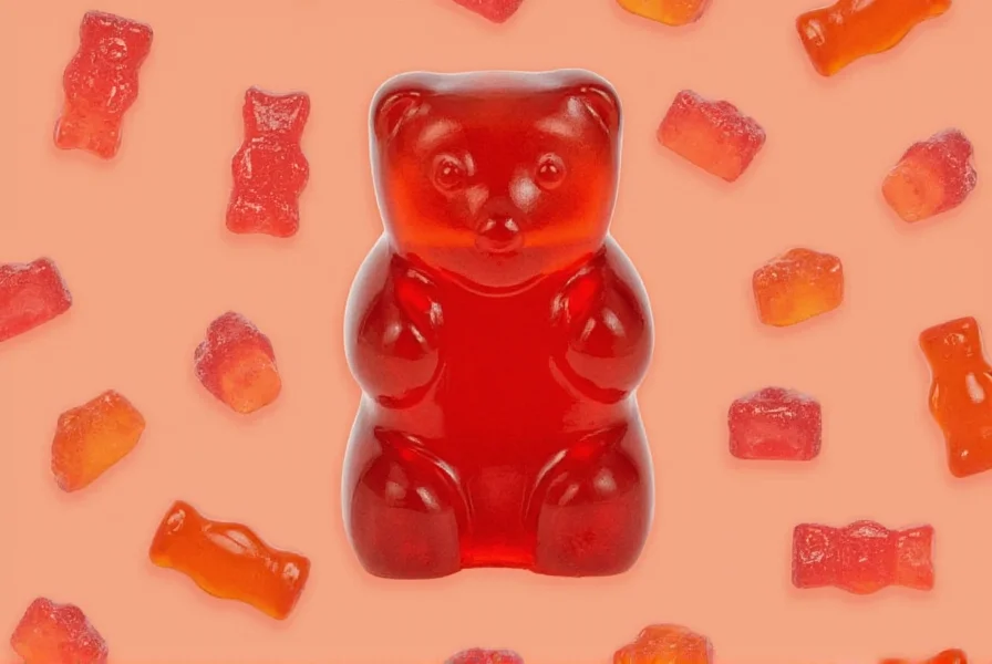 Step-by-step preparation of homemade cinnamon gummy bears showing the mixture being poured into bear-shaped molds