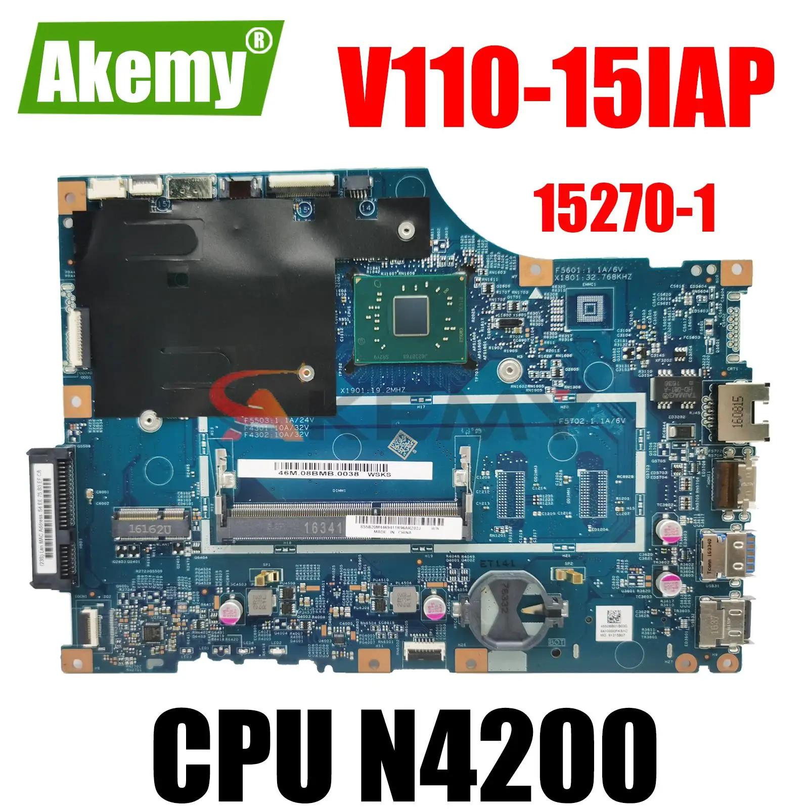 

LV114A 15270-1 for Lenovo V110 110-15IAP V110-15IAP laptop motherboard 448.08A03.0011 with CPU N4200 DDR3 100% test