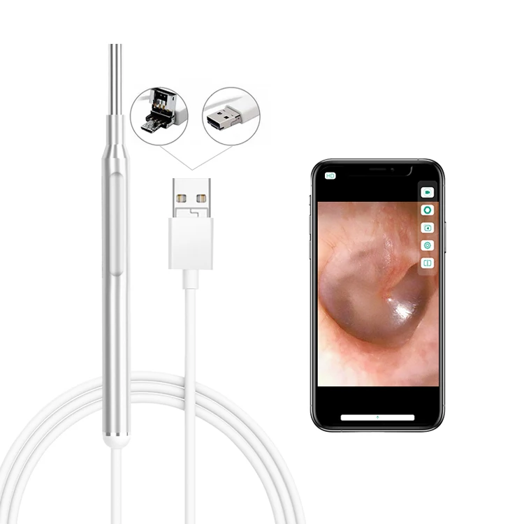 

3.9mm ear nose inspection pen otoscope 720P mini 3in1 USB visual ear spoon for Android Type C Phone PC