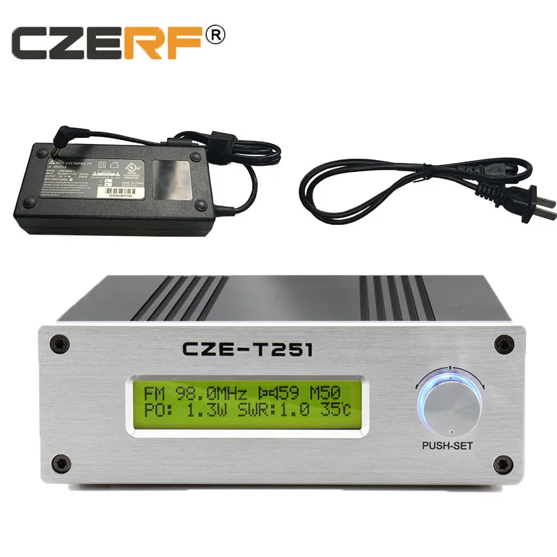 

FM Transmitter 0-25W Adjustable 87-108MHz Mono Stereo PLL Broadcast Station with Power Supply, Silver