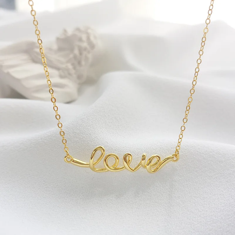 

Daidan Love Necklace Gold 18Kt Gold Plated Silver925 Personlized Letter Necklaces