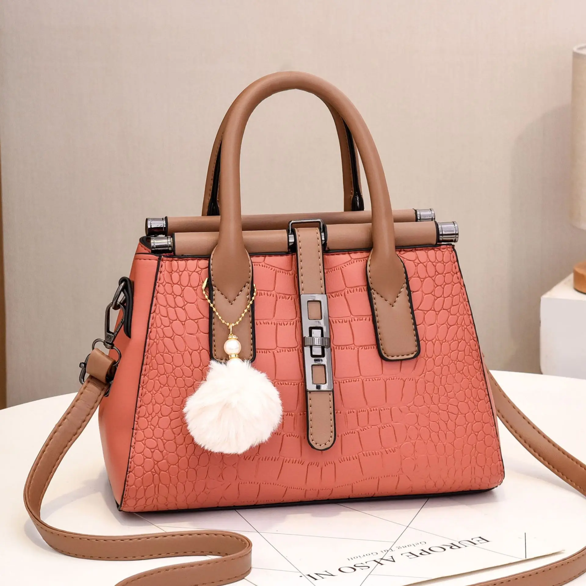 

Women's Handbag 2022 Europe And America Large Bag Elegant Large Capacity Fashion Ladies Tote Handbags, Customized color