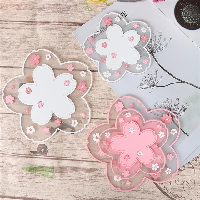 

Fashionable Soft Silicone Pair Special Shape Dining Table and Tableware Mat Insulation Coaster Kitchen Accessories, As show