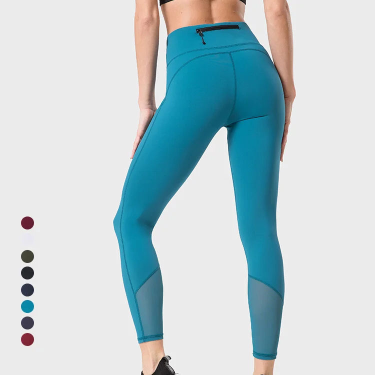 

1 Piece Customized Logo Printing OEM Designs Zipper Pocket Yoga Leggings High Waist Sport Leggins for Wom