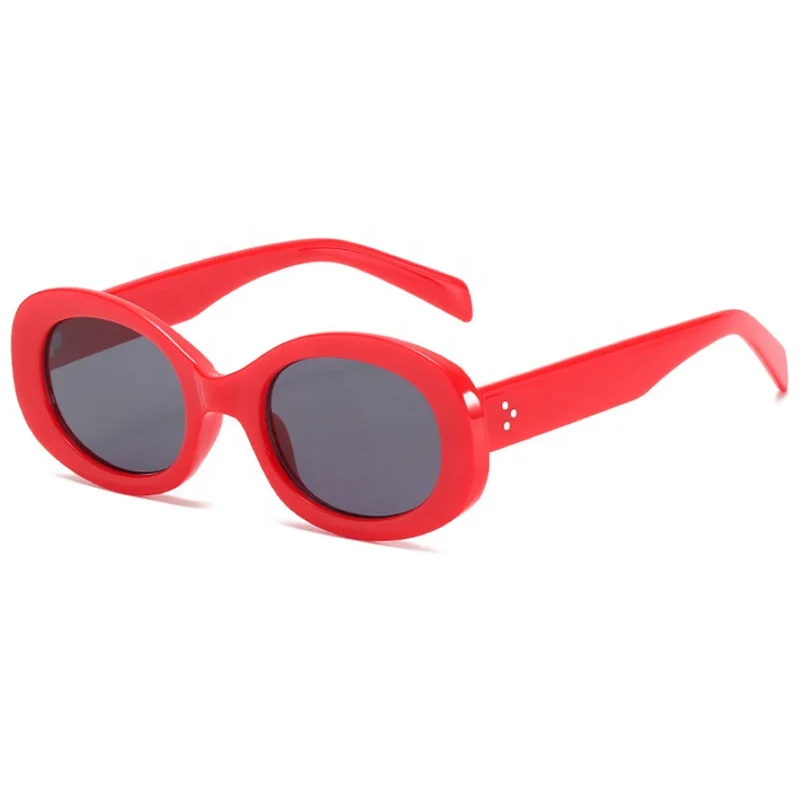 

Robin eyewear 2021 New red sunglasses personality small goose egg all-match glasses beige chic nail oval frame, 7 colors