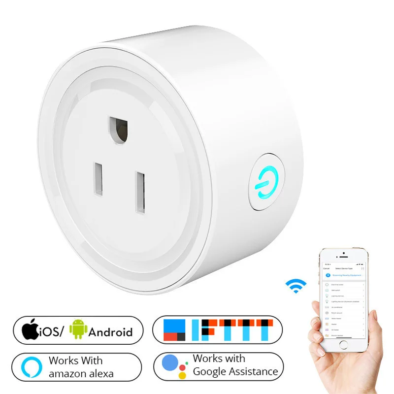 
Best selling US Smart Plug Socket 16A Wifi Smart Socket APP Control Tuya Smart Life Plug Works with Amazon Alexa google home 