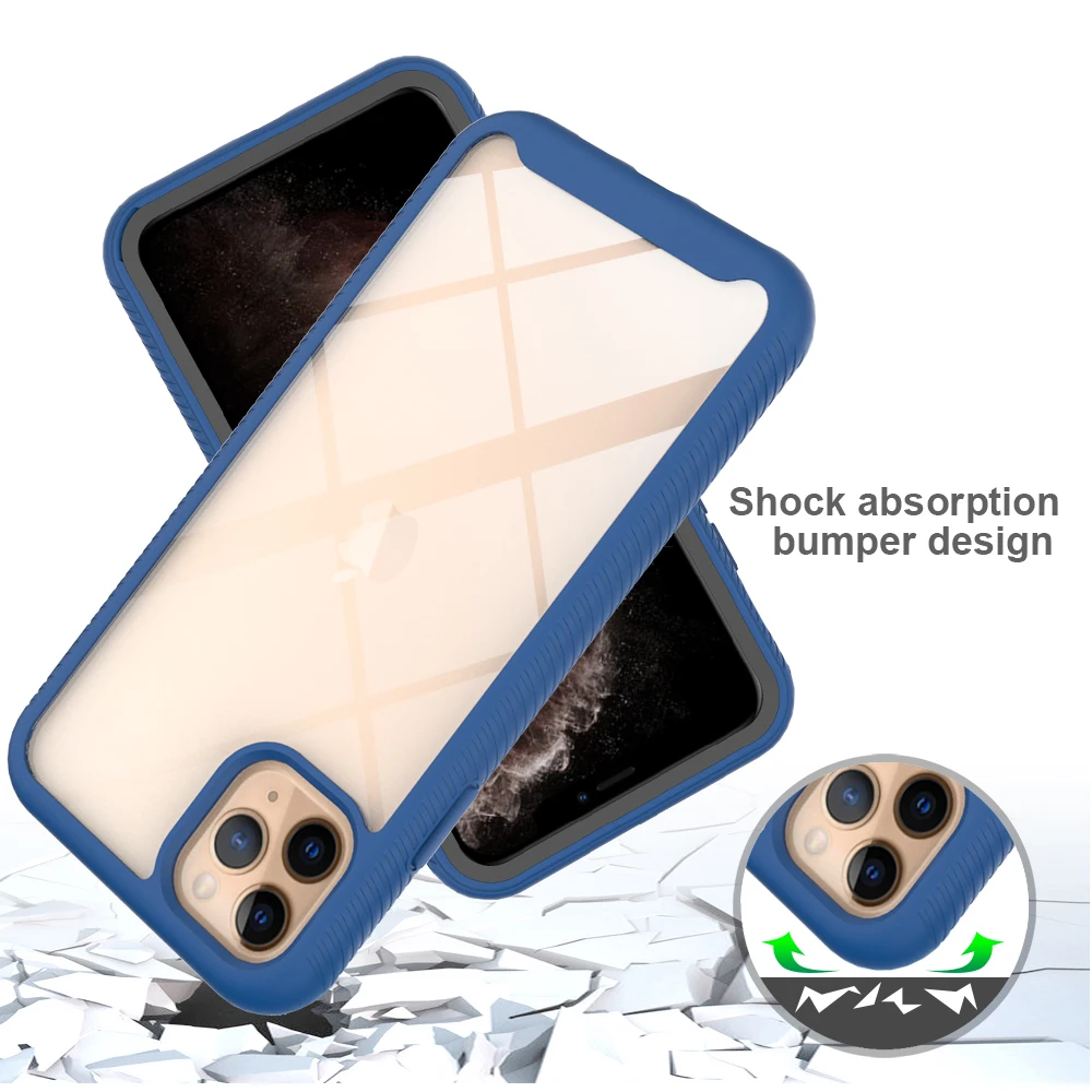 

Heavy Duty Shockproof Rugged Hybrid Phone Case for Apple iPhone 11 Pro Max Case with Built in Screen Protector
