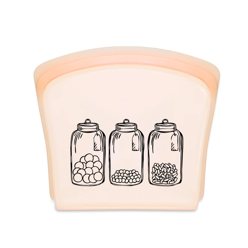 

BPA-Free 100% Platinum Food-grade Silicone Food Storage Bags Odorless Silicone Net Storage Bags, Light green, light blue, light pink, light gold, transparent or custom