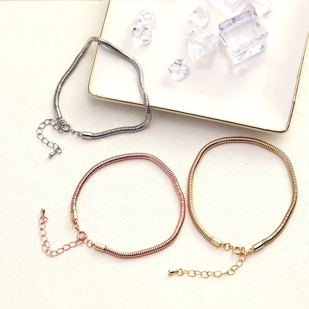

Fashion Design 3MM Stainless Steel Bracelet Jewelry Round Snake Chain Bracelet Gift
