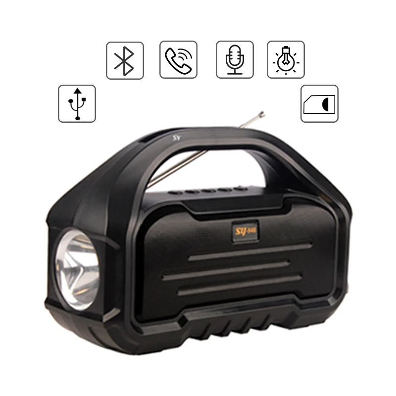 

Flashlight Powerful Speakers Portable Wireless Speakers with Phone Holder