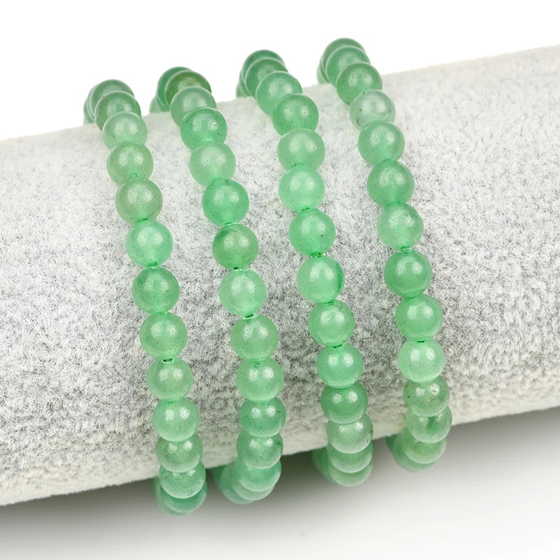 

Natural Stone 6mm Beaded Round Bracelets with Healing Crystal 7A Green Aventurine Beads for Men and Women Fashion Jewelry