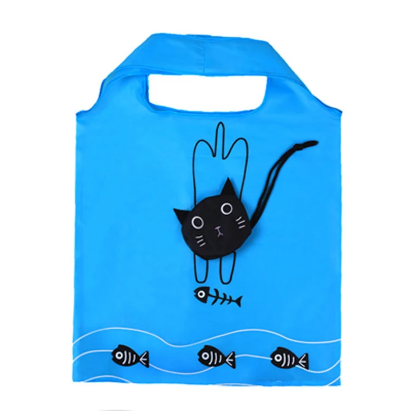 

Cartoon kitten Tote Bag Foldable Eco-Friendly Sustainable Bag Folding Polyester Shopping Bag, 1 colors