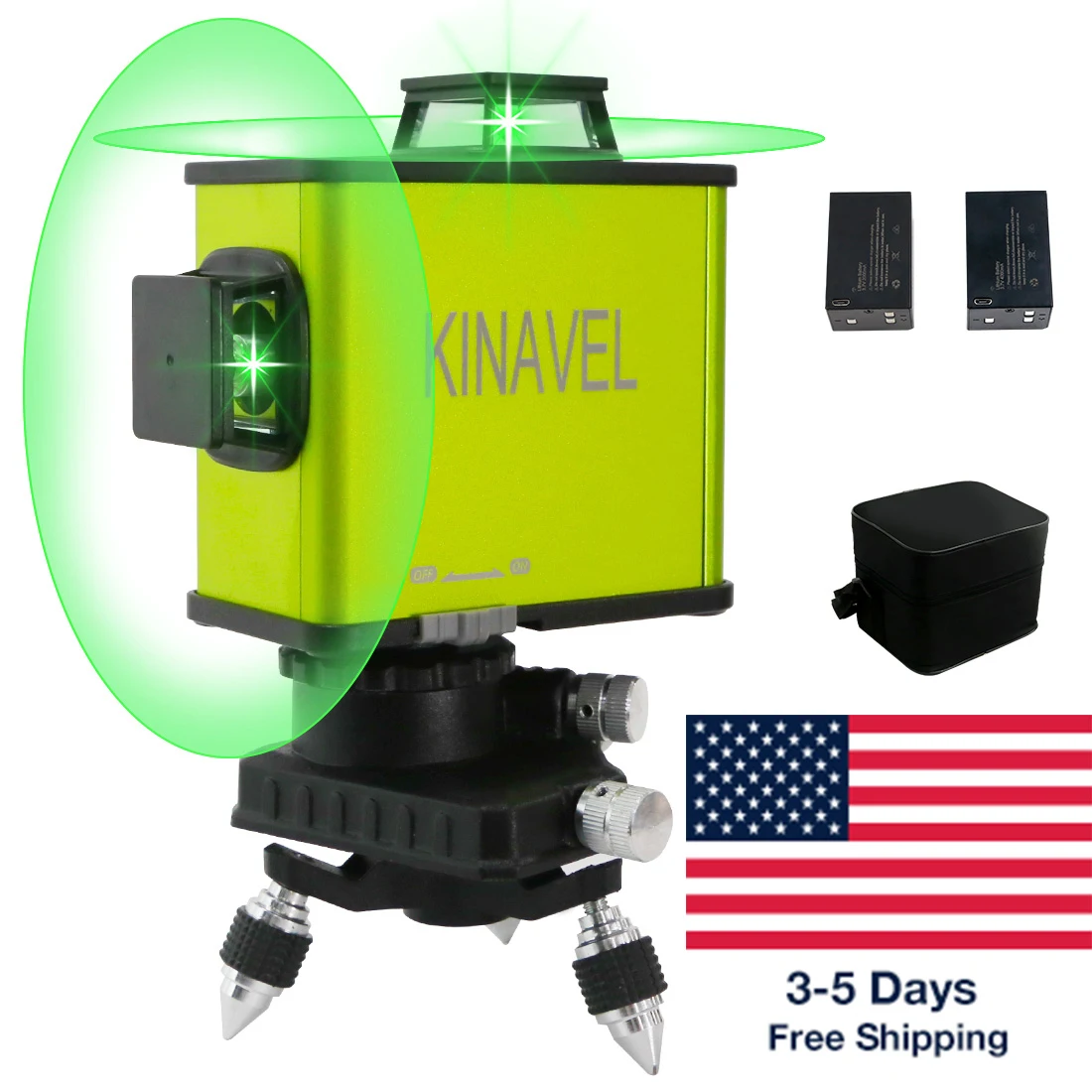 

USA STOCK Hot Selling 8 Lines 2x360 Cheap Green 3D PRO LASER LEVEL free shipping